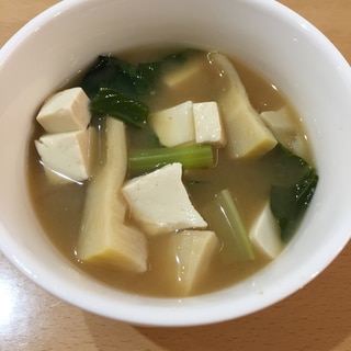 筍と小松菜の味噌汁